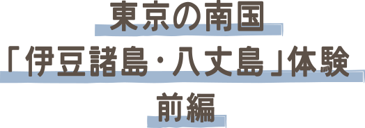 東京の南国「伊豆諸島・八丈島」体験 前編